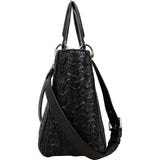 Christian Dior Black Crinkled Lambskin Small Lady Dior Handbag