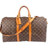 Louis Vuitton Monogram Canvas Keepall 50 Bandoulière Travel Bag