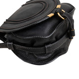 Chloé Black Leather Marcie Small Saddle Crossbody Bag