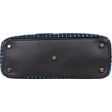 Christian Dior Blue Woven Embellished Tweed Patch Lady Dior Handbag