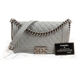Chanel Quilted Lambskin Medium Boy Single Flap Crossbody Bag