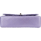 Chanel Quilted Metallic Lambskin Medium Double Flap Crossbody Bag