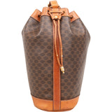 Celine Macadam Monogram Canvas Drawstring Bucket Crossbody Bag