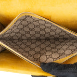Gucci Monogram GG Supreme Canvas Suede Crystal Embellished Velvet Ribbon Dionysus Shoulder Bag