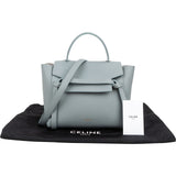 Celine Light Blue Leather Grained Calfskin Belt Handbag