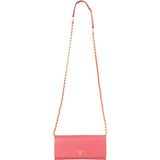 Prada Pink Saffiano Leather Wallet On Chain Crossbody Bag - vintageandkickz