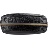 Prada Crinkled Vernice Naplak Leather Zip Around Tote Shoulder Bag