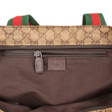 Gucci Monogram GG Canvas Web Tote Shoulder Bag
