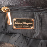 Salvatore Ferragamo Black Leather Gancini Melike Tote Shoulder Bag