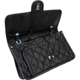 Chanel Quilted Caviar Leather Palladium Front Pocket Single Flap Shoulder Bag