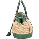 Gucci Monogram GG Green Crocodile Secret Padlock Satchel Handbag