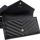 Yves Saint Laurent Grain de Poudre Matelassé Leather Envelope Flap Wallet