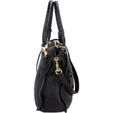 Chloé Black Leather Marcie Satchel Shoulder Bag