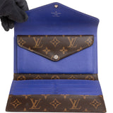 Louis Vuitton Blue Epi Leather Monogram Canvas Sarah Wallet