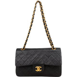 Chanel Quilted Lambskin Small 24K Gold Double Flap Shoulder Bag