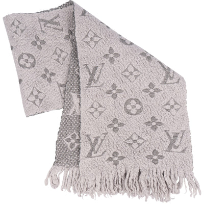 [🔄️B06 / F37] Louis Vuitton Wool Monogram Teddy Reykjavik Schal Scarf - vintageandkickz