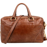 Prada Brown Vitello Leather Antic Bauletto Bag Handbag
