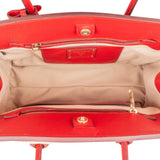 Prada Bicolor Saffiano & Canvas Handbag