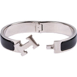 Hermès Silver Tone Clic Clac H Bracelet