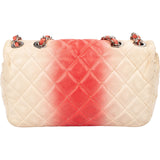 Chanel Quilted Bicolor Caviar Leather Single Flap Shoulder Bag