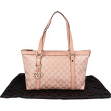 Gucci Monogram GG Coated Canvas Pink Abbey Tote Shoulder Bag