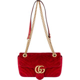 Gucci Velvet Matelassé GG Marmont Crossbody Bag