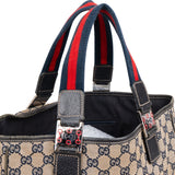 Gucci Monogram GG Web Tote Handbag