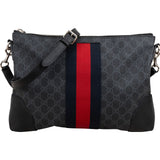 Gucci Monogram GG Black Supreme Web Messenger Crossbody Bag