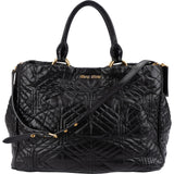 Miu Miu Black Matelassé Nappa Leather Tote Handbag