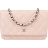 Chanel Quilted Caviar Leather Palladium Wallet On Chain Crossbody Bag