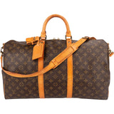 Louis Vuitton Monogram Canvas Keepall 50 Bandoulière Travel Bag