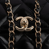 Chanel Quilted Patent Calfskin Coco Handle Single Flap Crossbody Bag