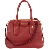 Miu Miu Grained Leather Bicolor Double Pocket Bauletto Handbag