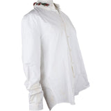 Gucci White Wool Floral Embroidered Collar Shirt (IT44 / 17,5)