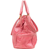 Prada Pink Vitello Lux Shine Leather Tote Handbag