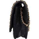 Chanel Quilted Caviar Leather Wallet On Chain Crossbody Bag