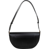 Burberry Black Brushed Leather Small Olympia Crossbody Bag