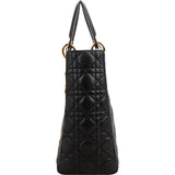 Christian Dior Noir Quilted Lambskin Medium Lady Dior Handbag