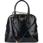 Prada Patent Saffiano Vernice Leather Promenade Handbag - vintageandkickz
