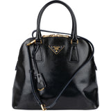 Prada Patent Saffiano Vernice Leather Promenade Handbag - vintageandkickz