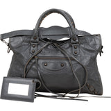 Balenciaga Dark Grey Leather Classic City Handbag