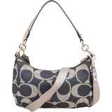 Coach Monogram Denim Signature Stripe Shoulder Bag