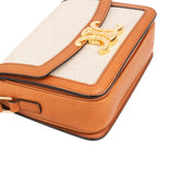 Celine Cotton & Calfskin Small Teen Triomphe Crossbody Bag