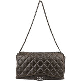 Chanel Quilted Lambskin Palladium Single Flap Crossbody Bag