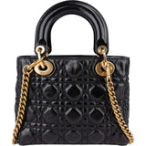 Christian Dior Crinkled Quilted Lambskin Lady Dior Handbag