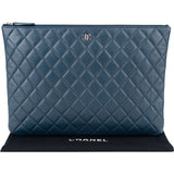 Chanel Quilted Lambskin CC Pouch Clutch