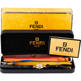 Fendi Gold Tone Orologi Mutlicolor Belts 640L Women Watch