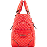 Celine Macadam Monogram Canvas Croc Embossed Leather Striped Boogie Handbag