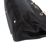 Gucci Pebbled Leather Bamboo Handbag