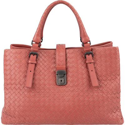 Bottega Veneta Intrecciato Leather Roma Tote Handbag